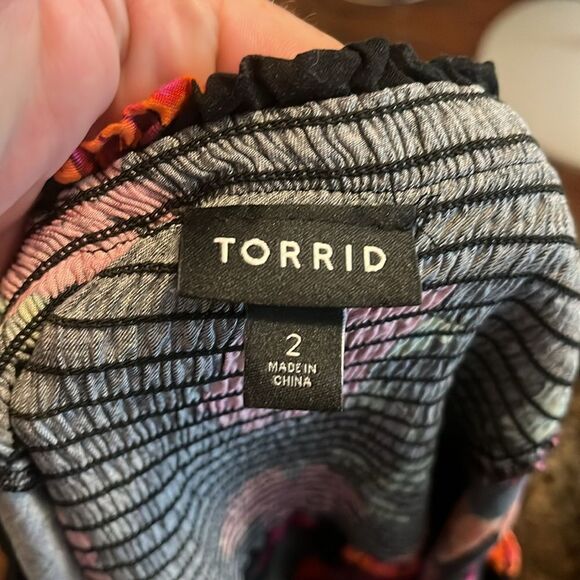 Torrid Black Floral Off Shoulder Design Contemporary Boho Feminine Jumpsuit - Picture 16 of 16